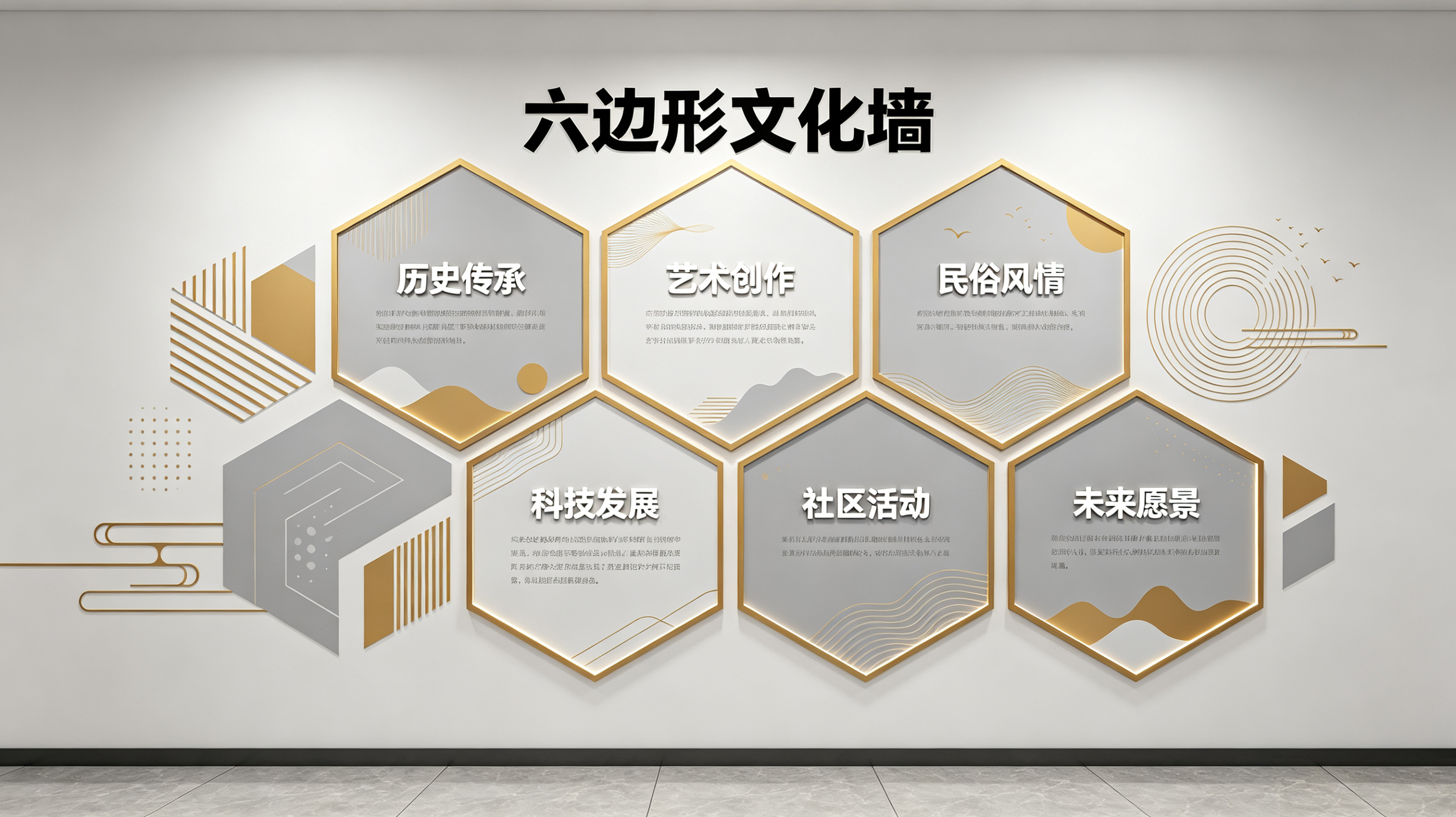 资中企业文化墙 | 六边形信息美学
